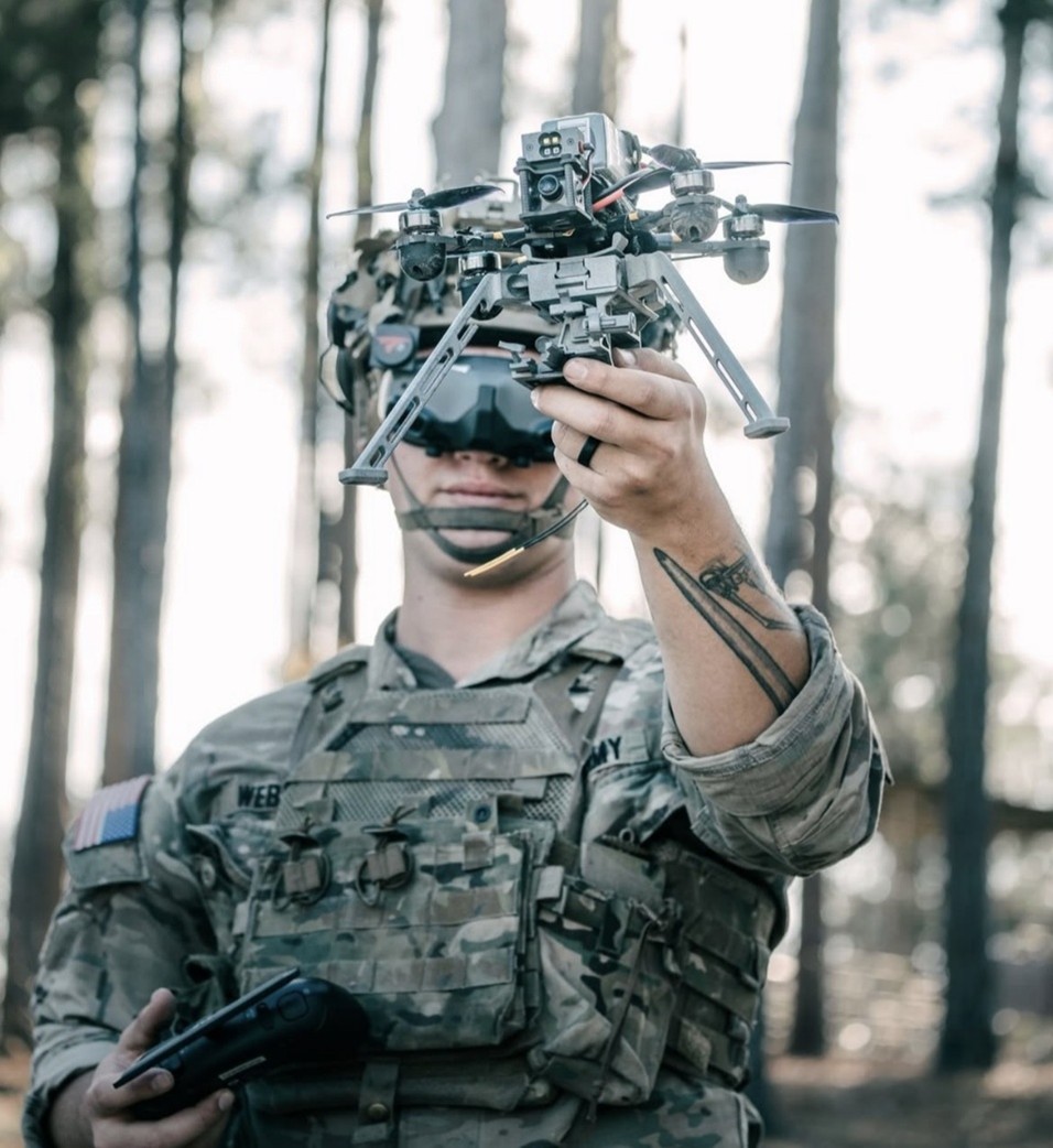Soldier of the 75<sup>th</sup> Ranger
Regiment with sUAS”><figcaption> <span style=